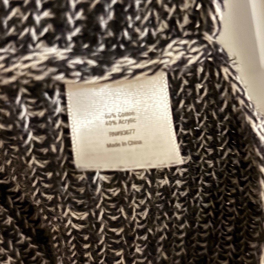 ANA A New Approach Womens Petite Black White Marled Textured Knit Sweater P - Picture 3 of 5